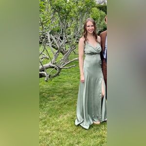 Lulus dusty sage bridesmaid dress